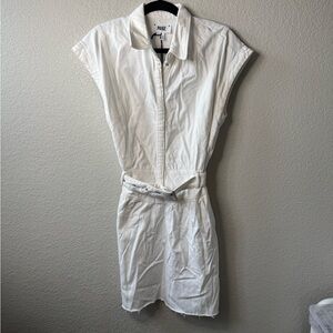 PAIGE Ivory Belted Denim Dress